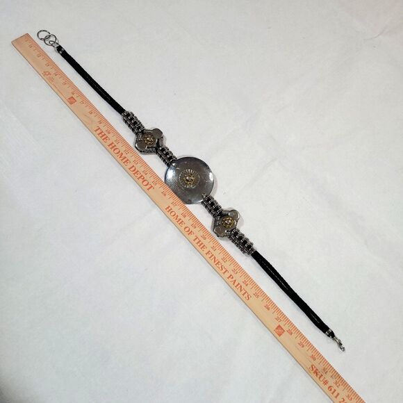Vtg Metal Art Belt Steel Copper Medallions 31\